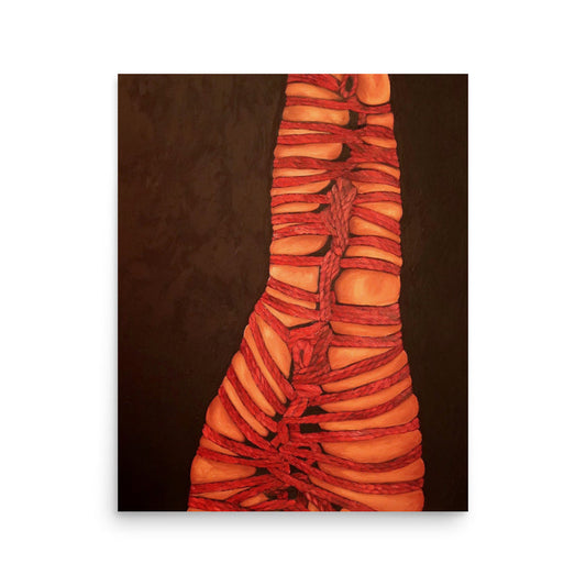 Japanese rope bondage art Shibari prints Legs ladder tie 